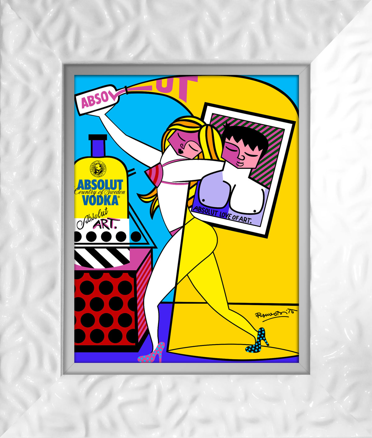 Romero Britto absolut i open edition print  contemporary pop art piece