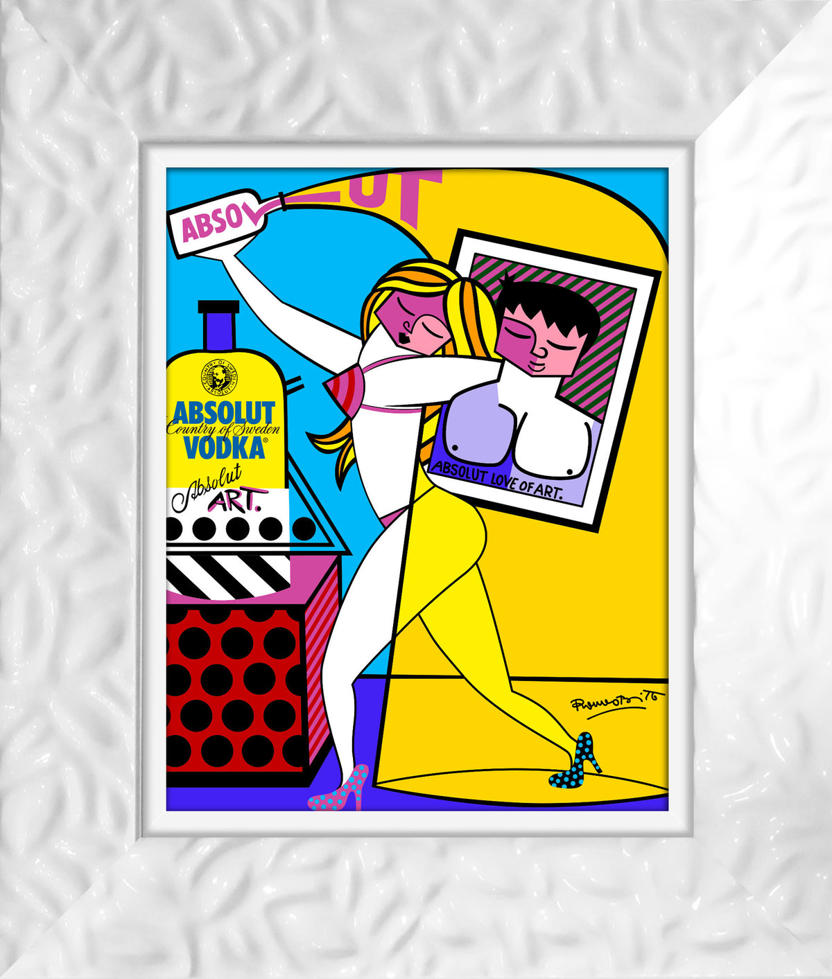 Romero Britto absolut i open edition print  colorful pop art design