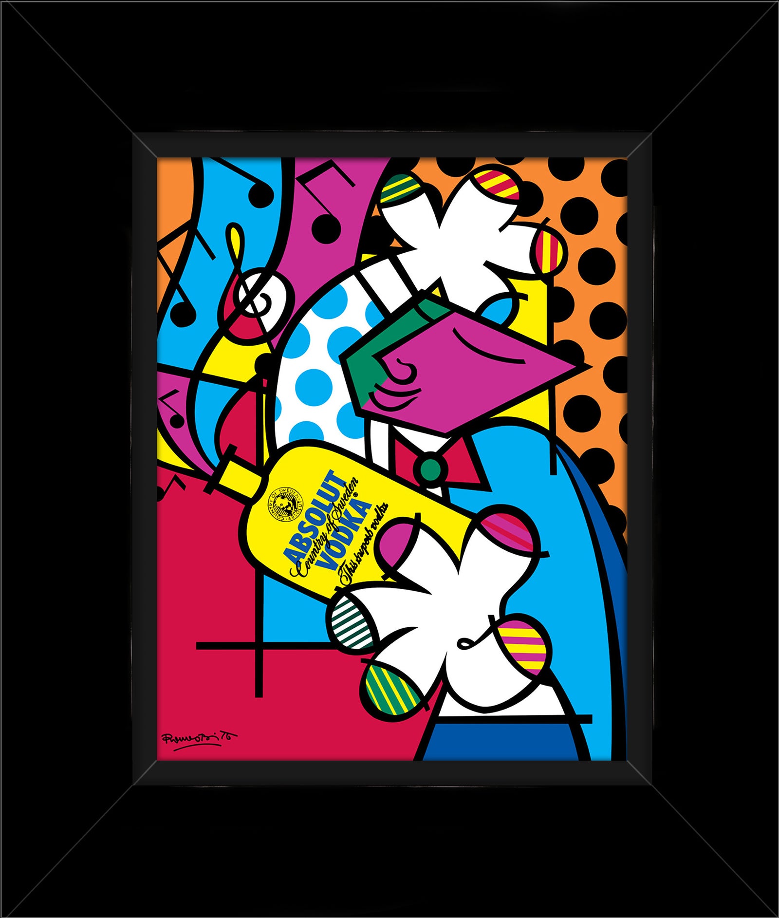 Romero Britto absolut iii open edition print  contemporary pop art piece