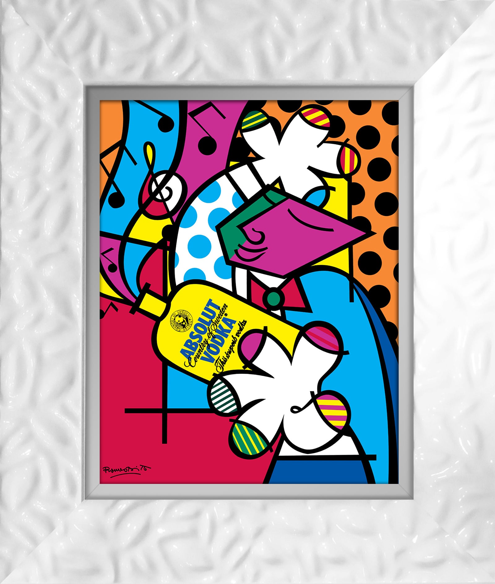 Romero Britto absolut iii open edition print  contemporary pop art piece