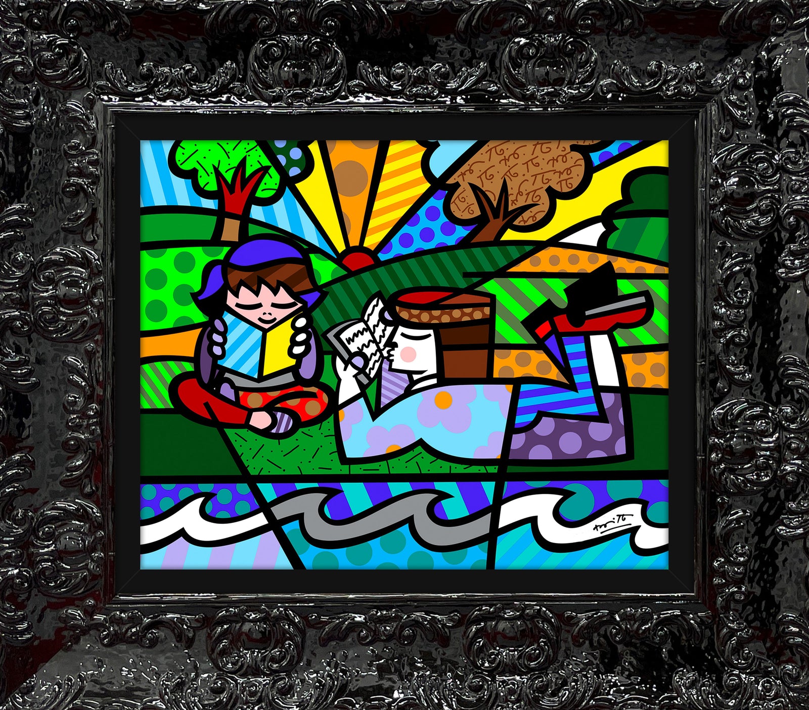 reading in the park limited  artistic colorful design collectible
