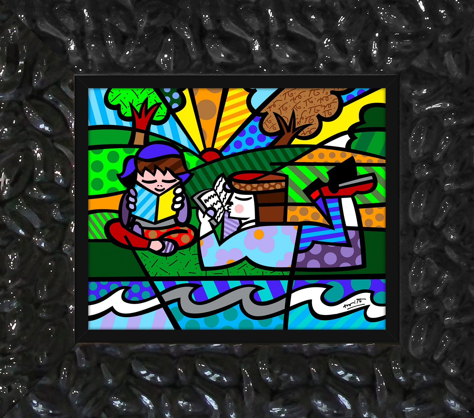 modern pop art reading in the park limited  vibrant home decor