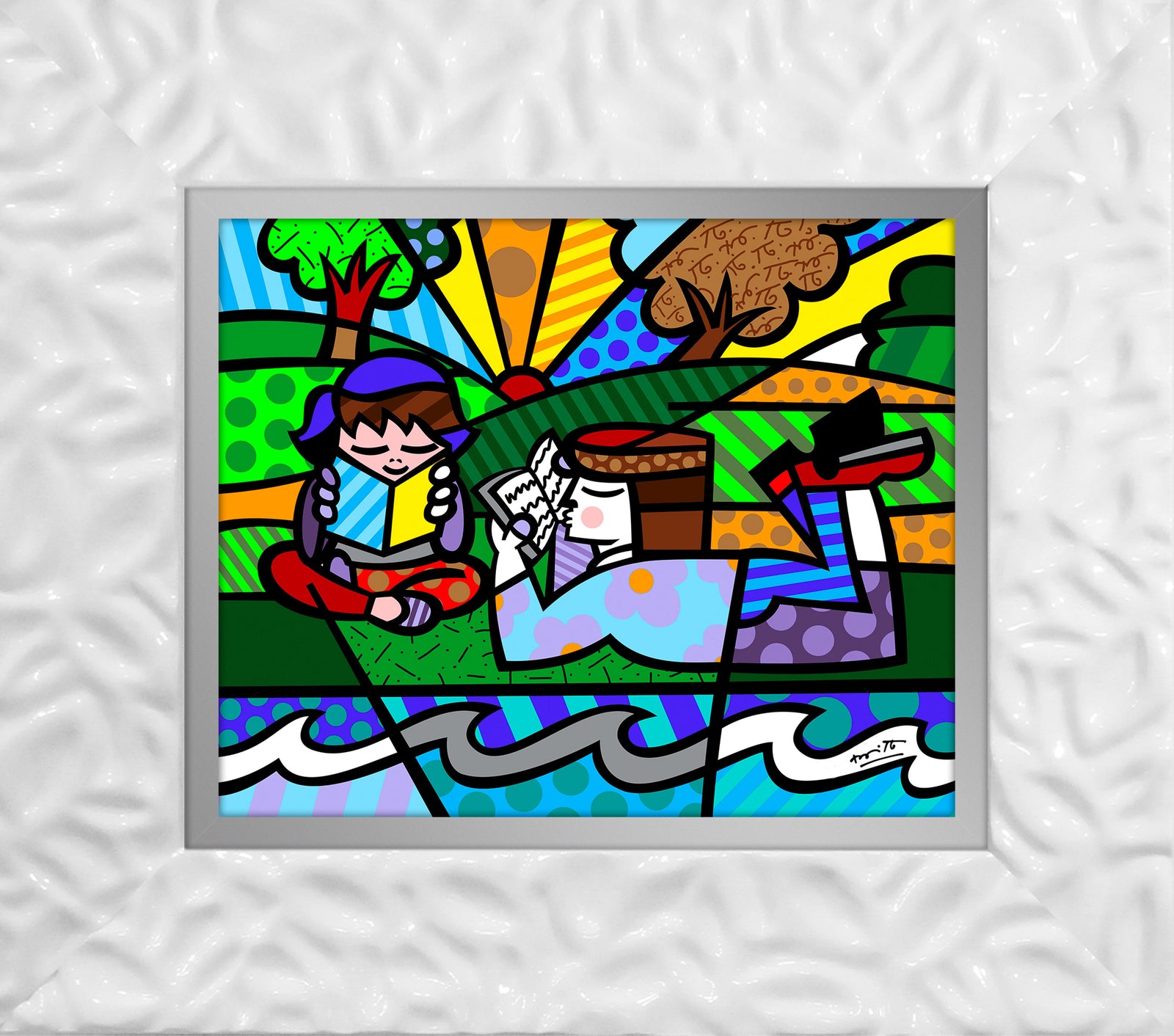 reading in the park limited  colorful decorative collectible gift idea