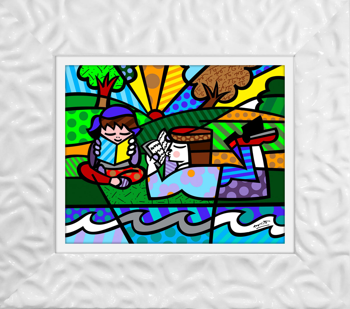 modern pop art reading in the park limited  vibrant home decor