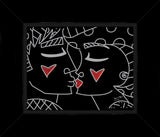 TWO RED HEARTS RED LIPS - Limited Edition Print