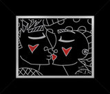 TWO RED HEARTS RED LIPS - Limited Edition Print