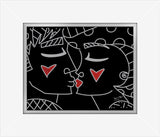 TWO RED HEARTS RED LIPS - Limited Edition Print