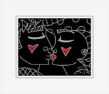 TWO RED HEARTS RED LIPS - Limited Edition Print
