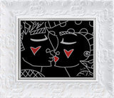 TWO RED HEARTS RED LIPS - Limited Edition Print