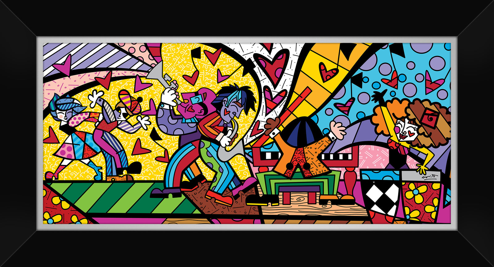 Romero Britto music ii limited edition print  colorful pop art design
