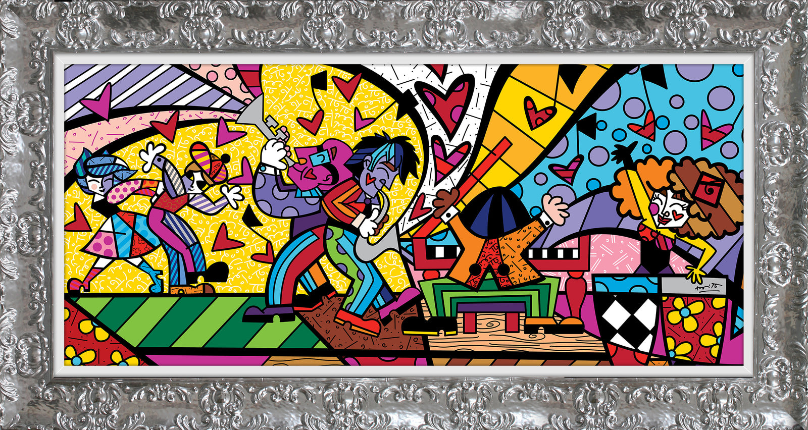 Romero Britto music ii limited edition print  contemporary pop art piece
