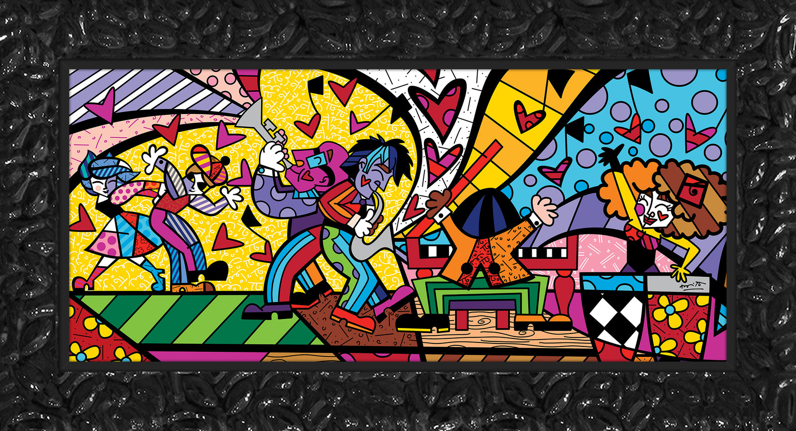 Romero Britto music ii limited edition print  colorful pop art design