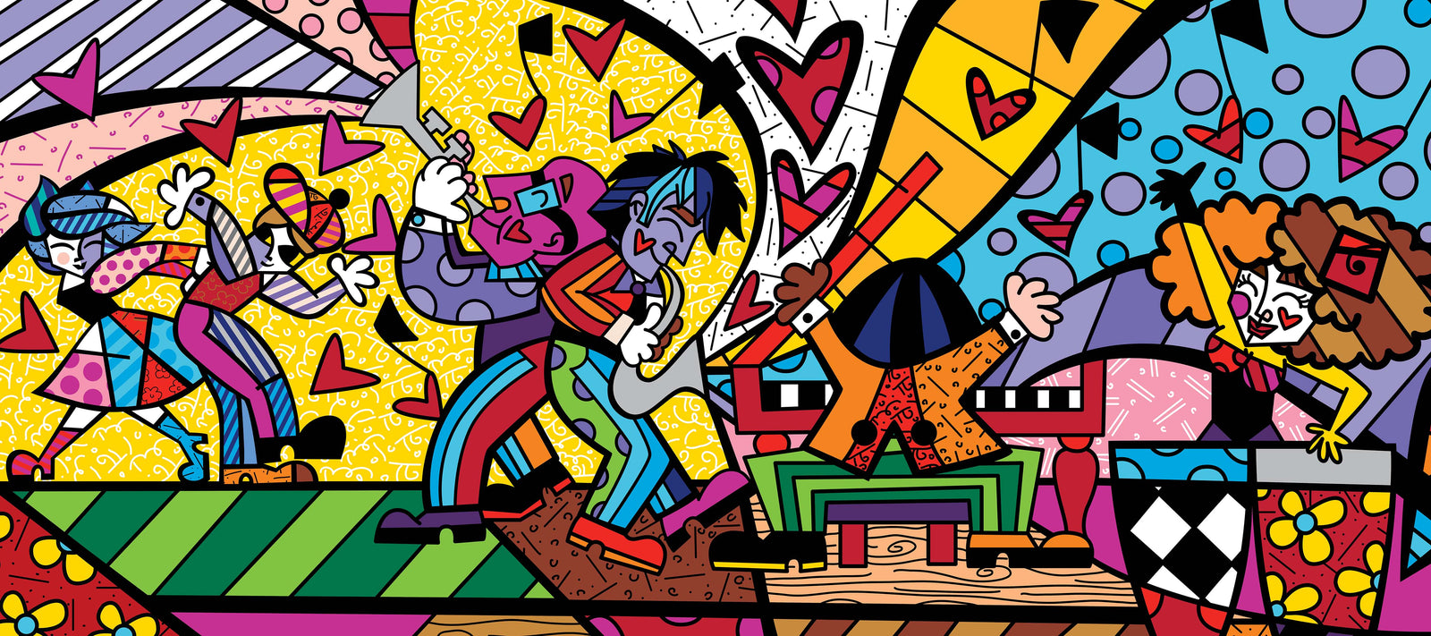 Romero Britto music ii limited edition print  colorful pop art design