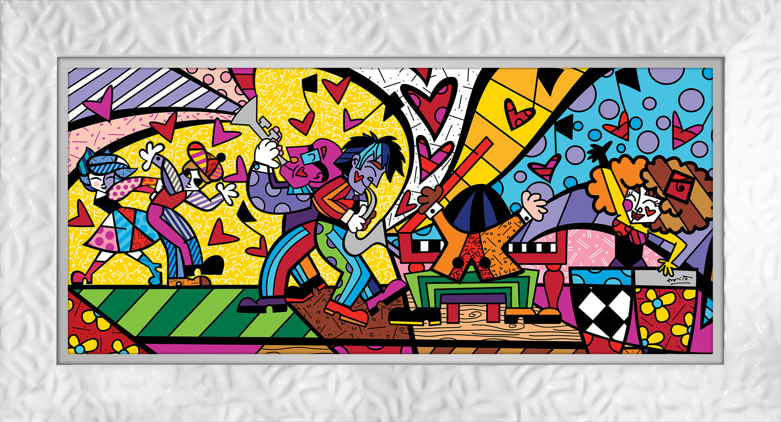 Romero Britto music ii limited edition print  contemporary pop art piece