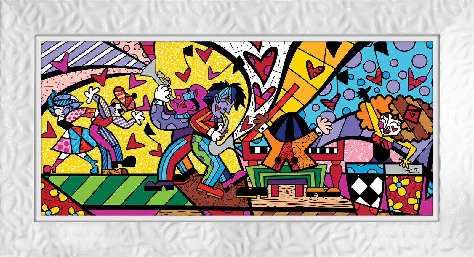 Romero Britto music ii limited edition print  colorful pop art design