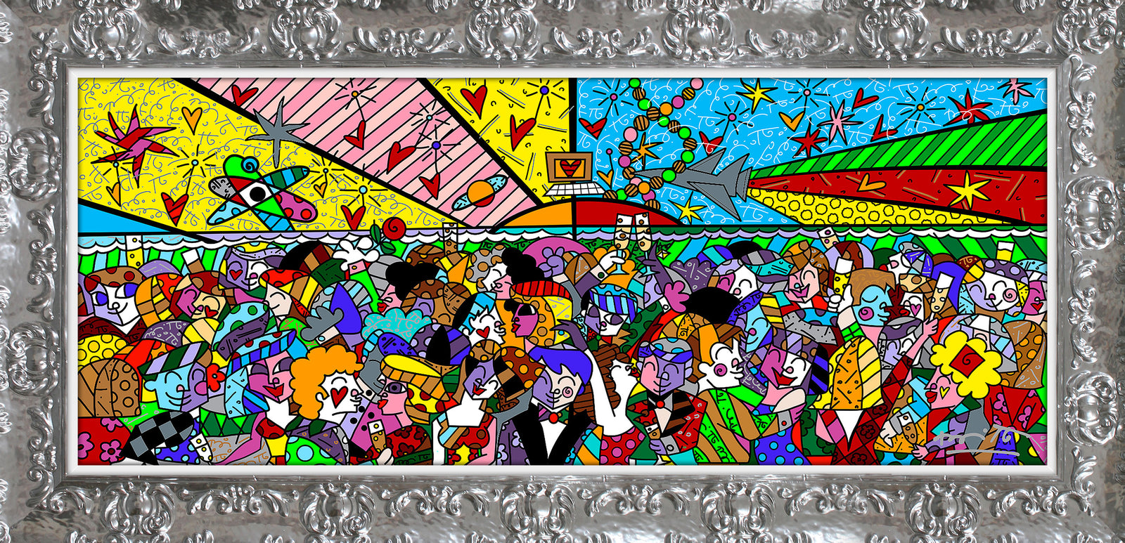 Romero Britto tonight on the beach limited  colorful pop art design