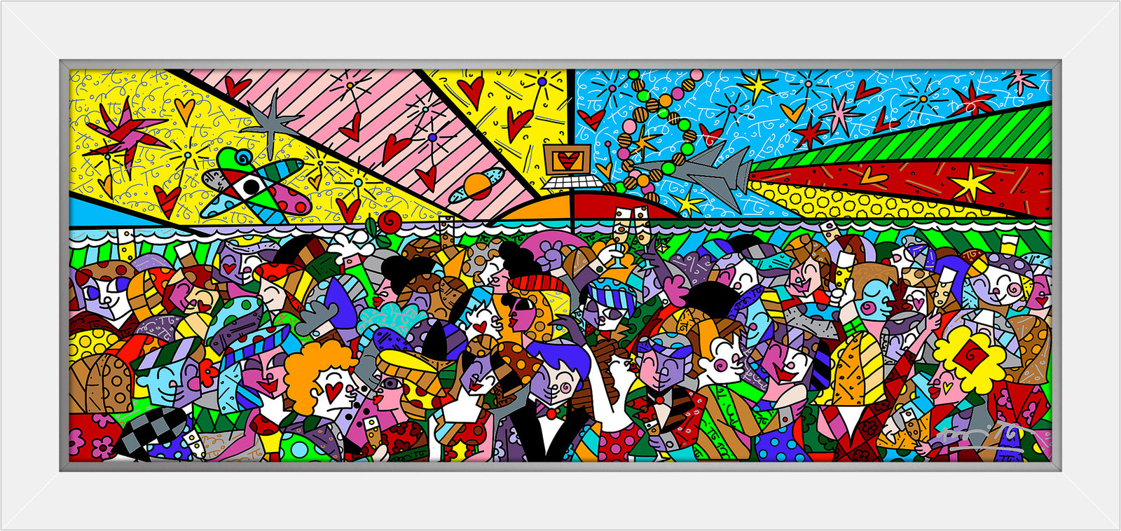 Romero Britto tonight on the beach limited  colorful pop art design