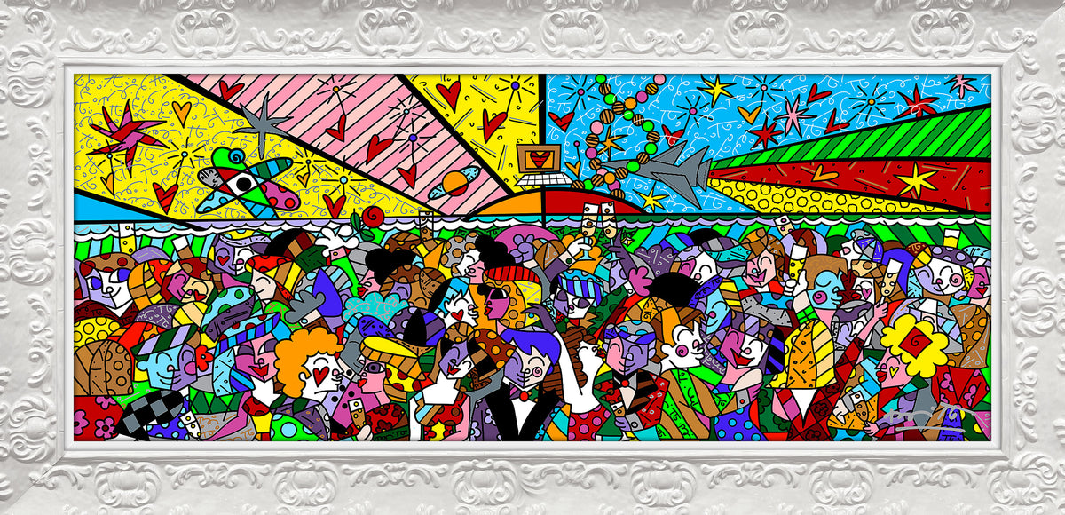 Romero Britto tonight on the beach limited  colorful pop art design