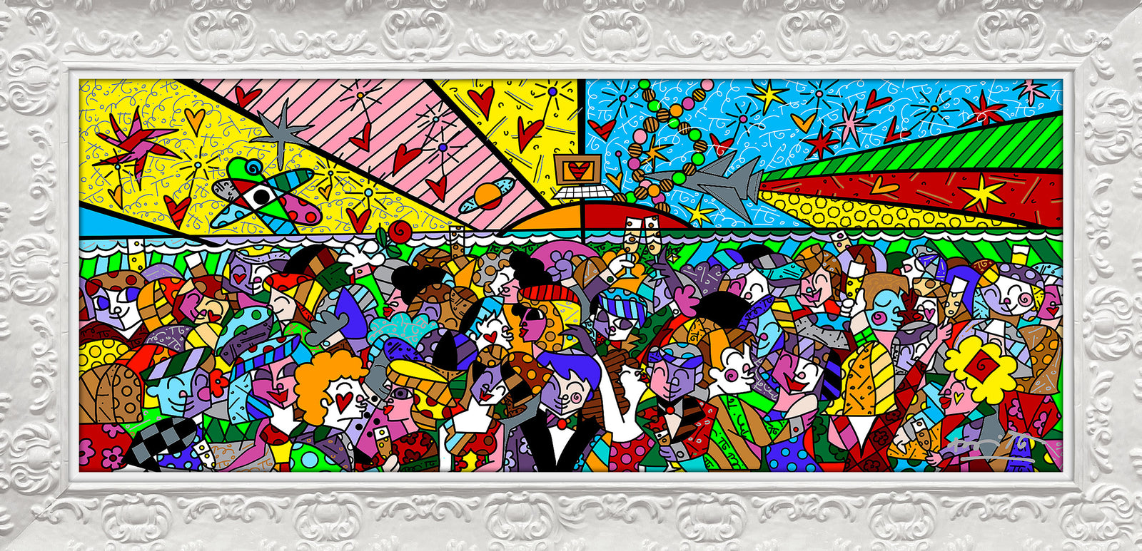 Romero Britto tonight on the beach limited  colorful pop art design