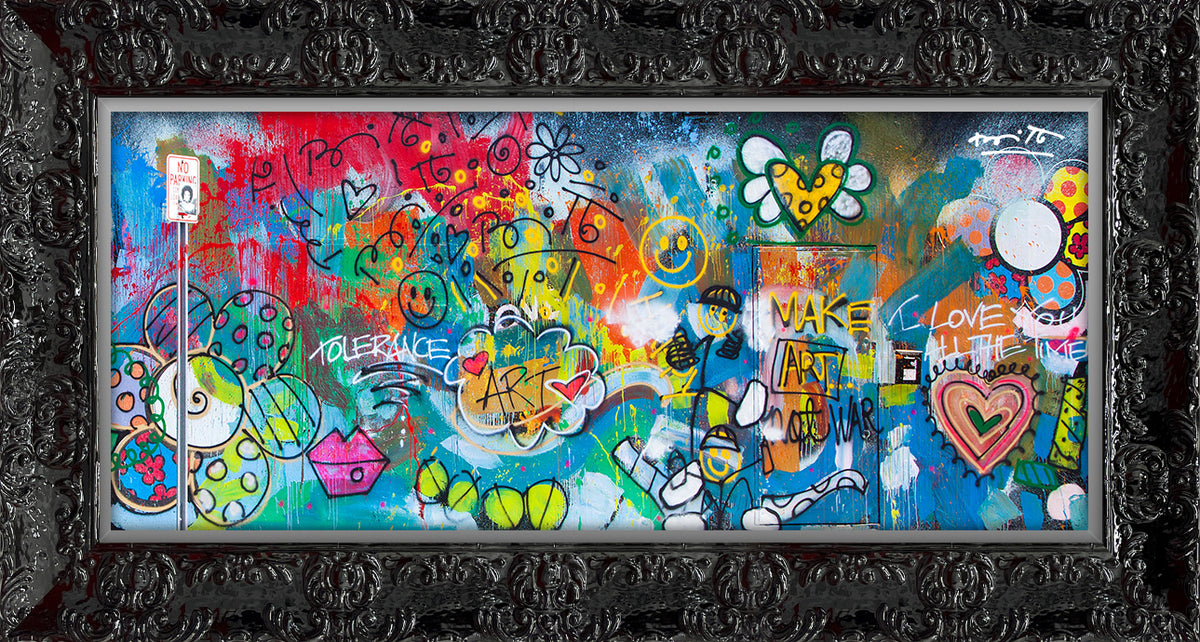 Romero Britto the wall limited edition print  contemporary pop art piece