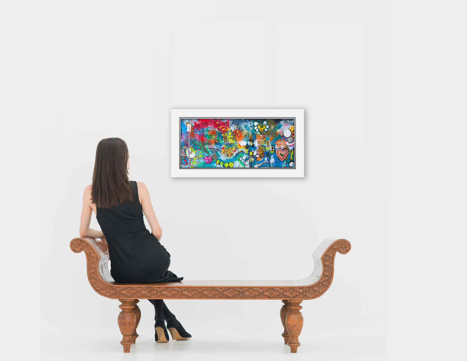 Romero Britto the wall limited edition print  colorful pop art design