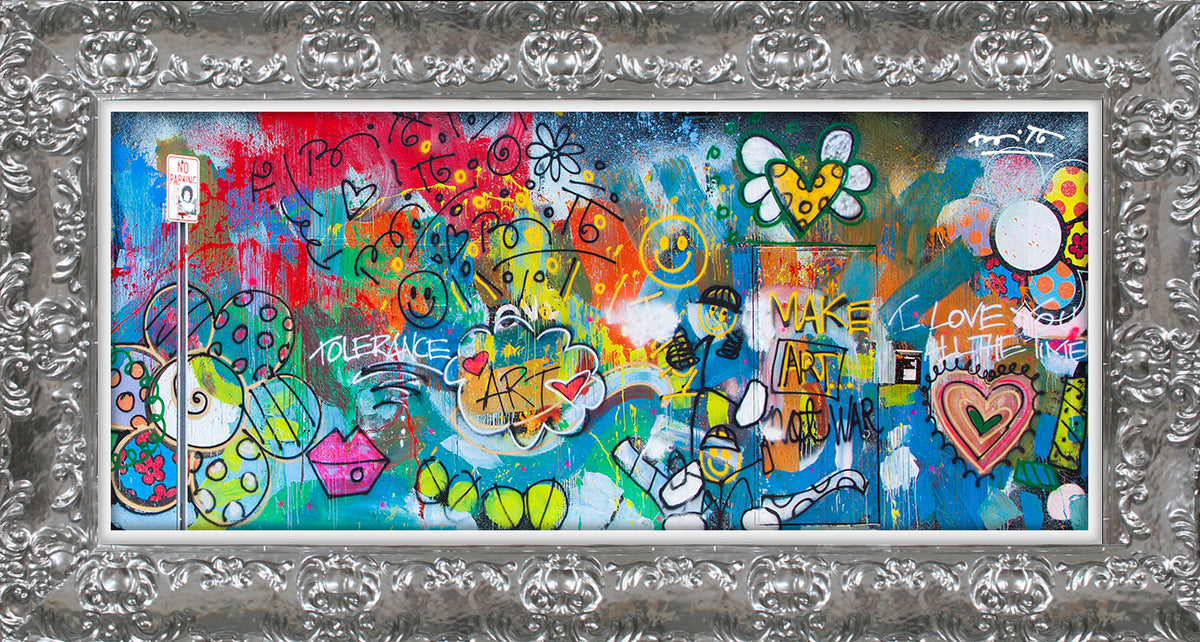 Romero Britto the wall limited edition print  contemporary pop art piece