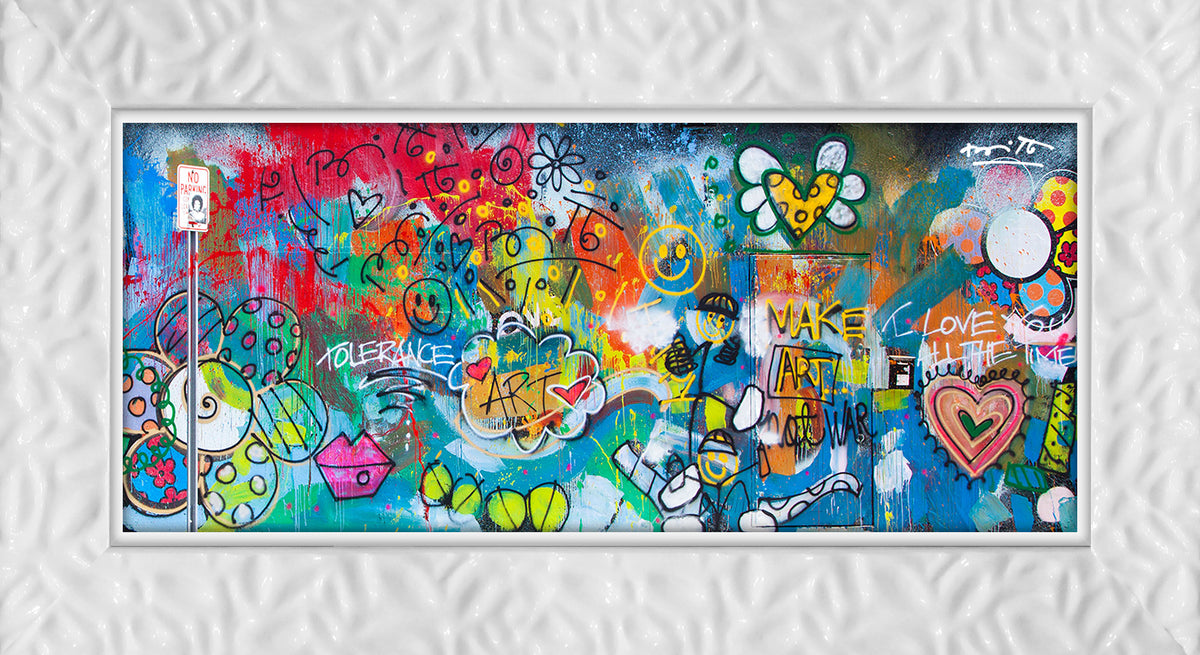 Romero Britto the wall limited edition print  colorful pop art design