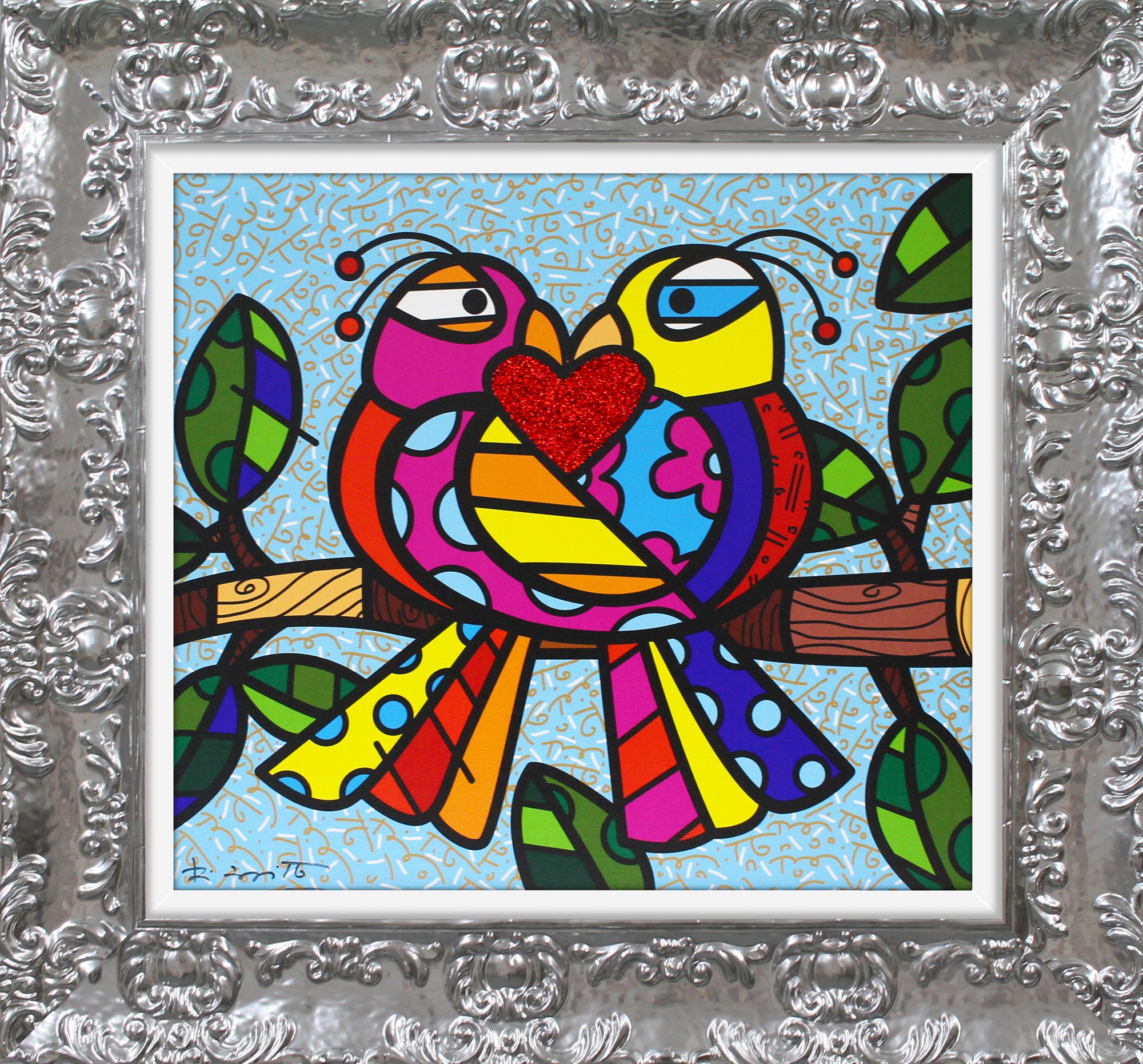 Love Birds (Blue) - Limited Edition Print - Shop Britto