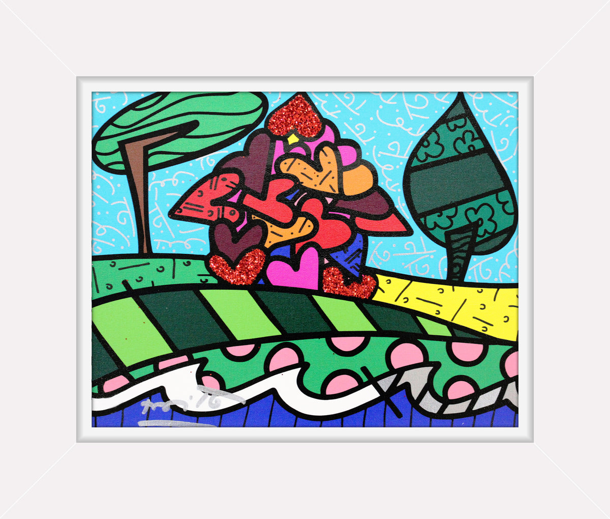 【R&B】Promysc Art Of Love Amazon.com: Gallerygems Romero Britto LOVE (Metallic) Newly