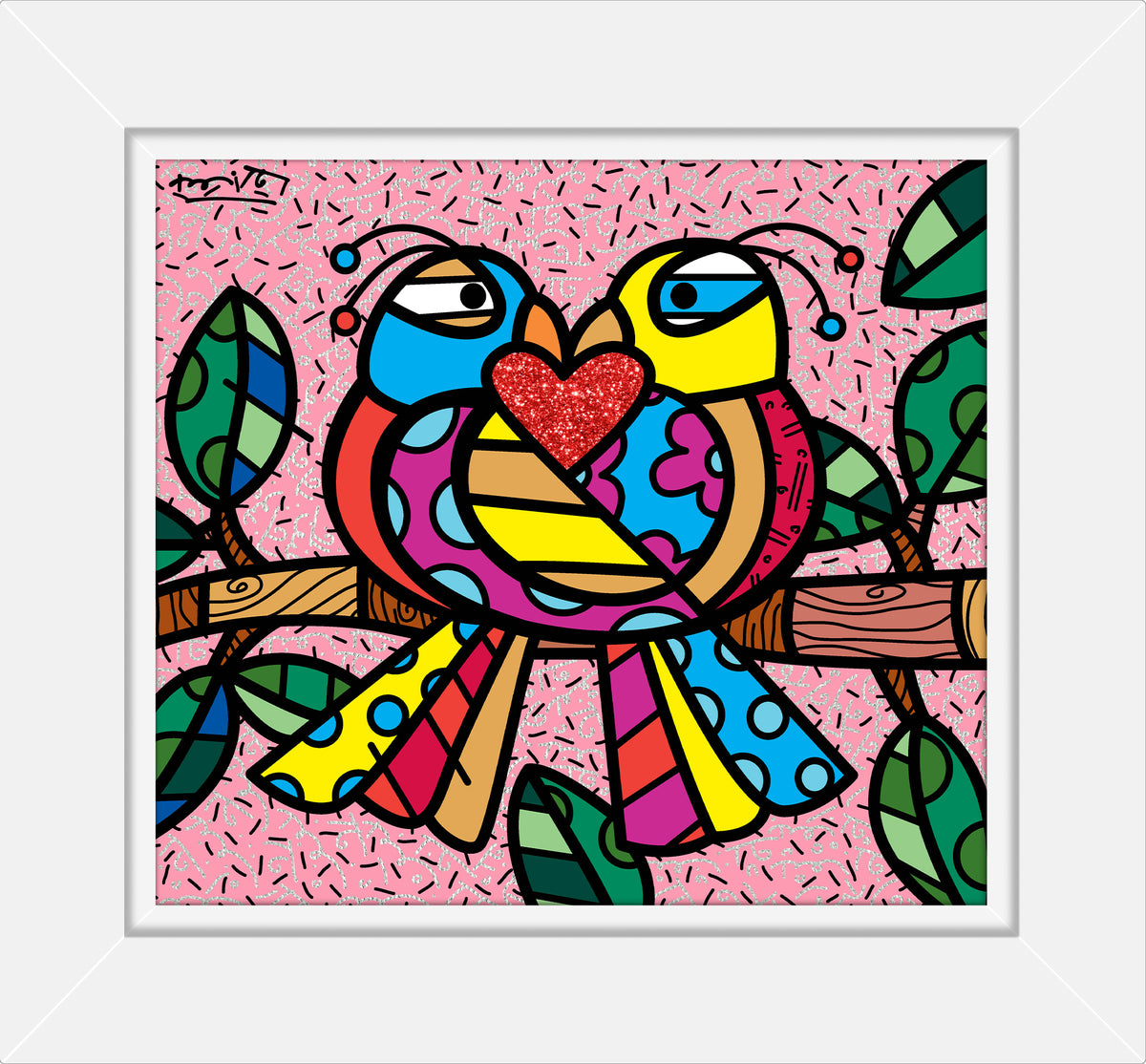 love birds pink limited edition  colorful decorative collectible gift idea