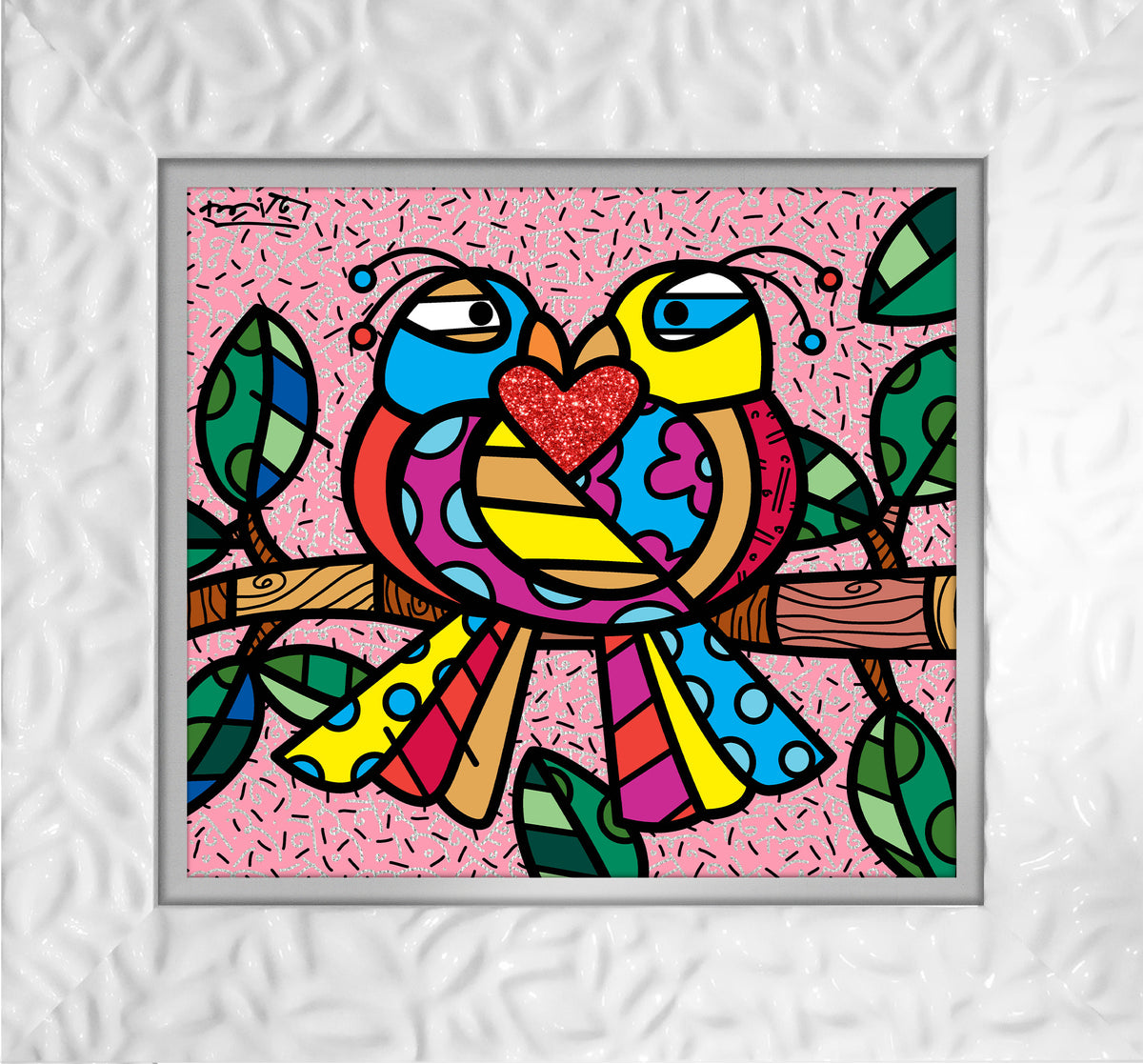 love birds pink limited edition  colorful decorative collectible gift idea