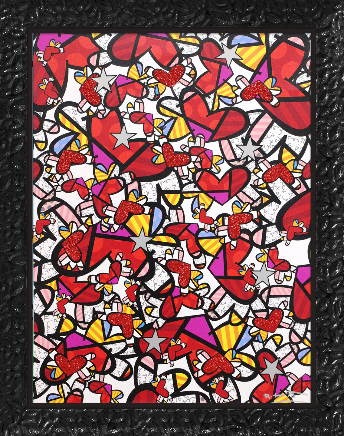 Romero Britto true love limited edition print  contemporary pop art piece