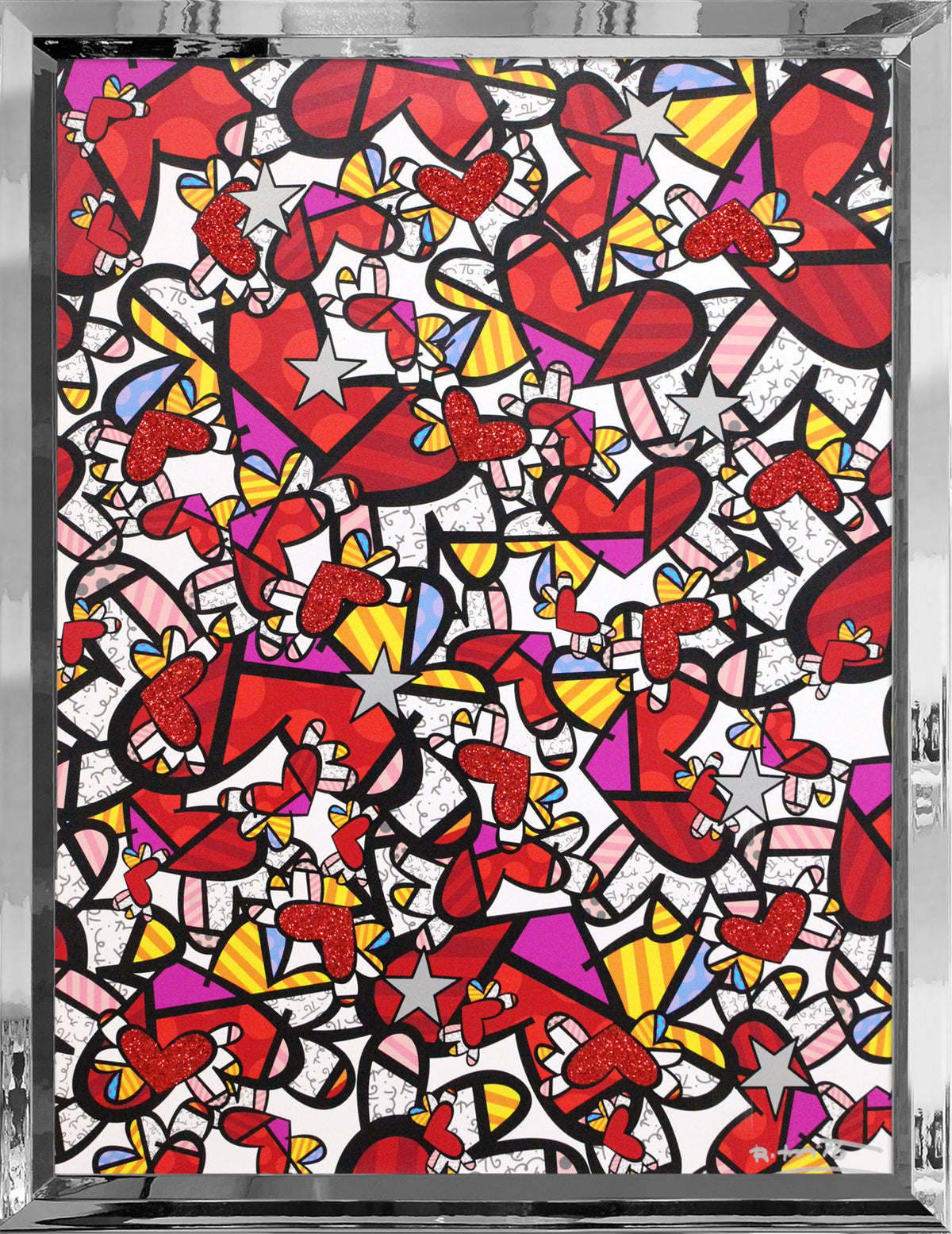 Romero Britto true love limited edition print  colorful pop art design