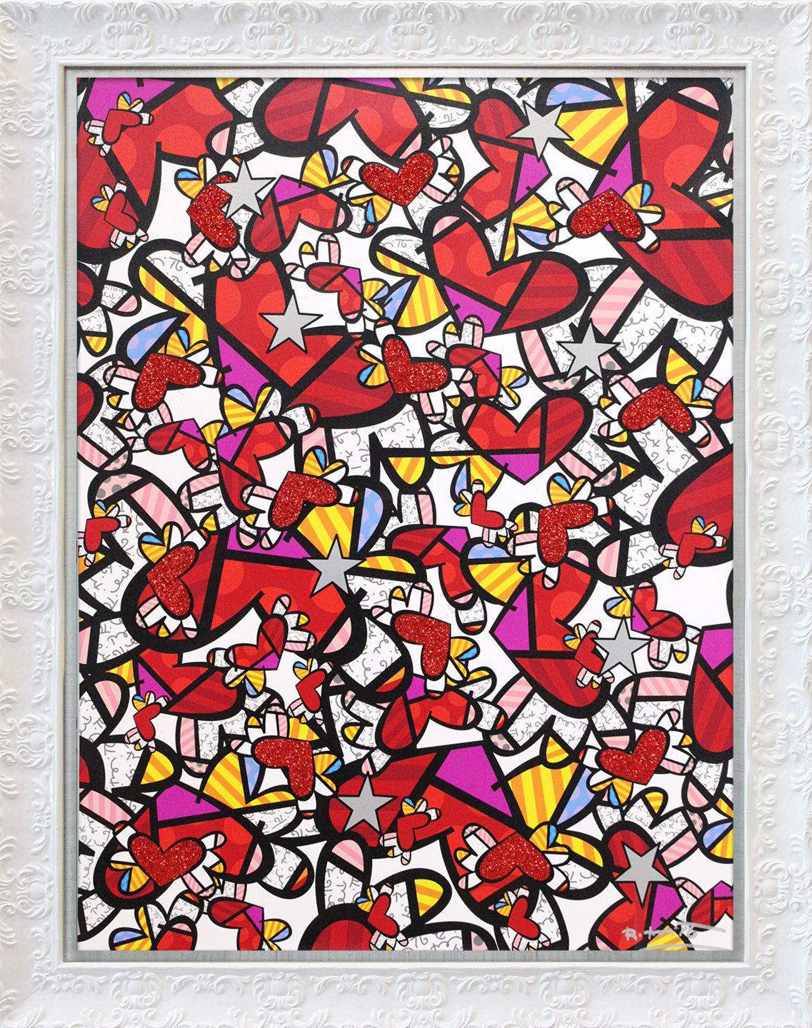 Romero Britto true love limited edition print  contemporary pop art piece