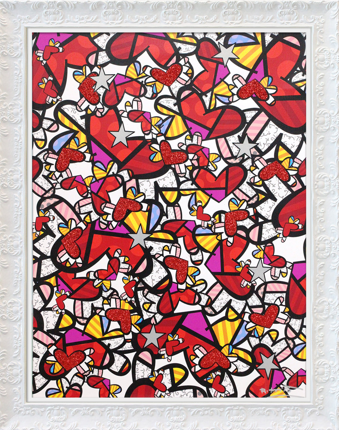 Romero Britto true love limited edition print  colorful pop art design