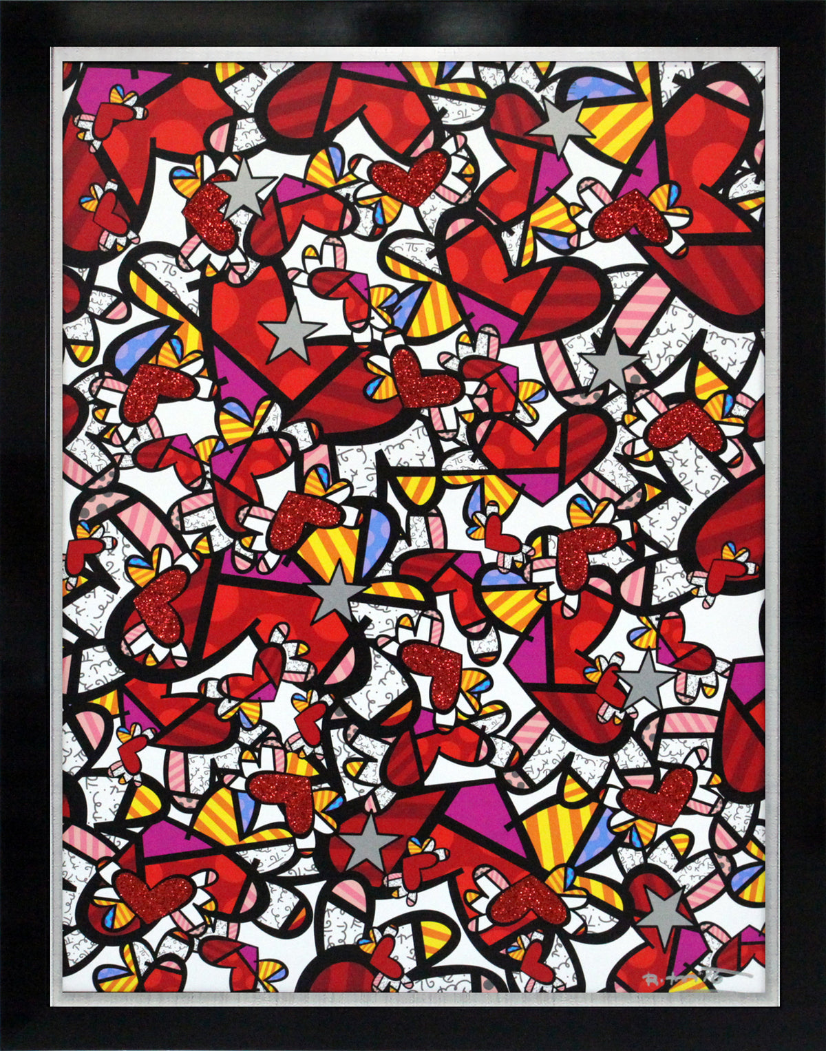 Romero Britto true love limited edition print  contemporary pop art piece