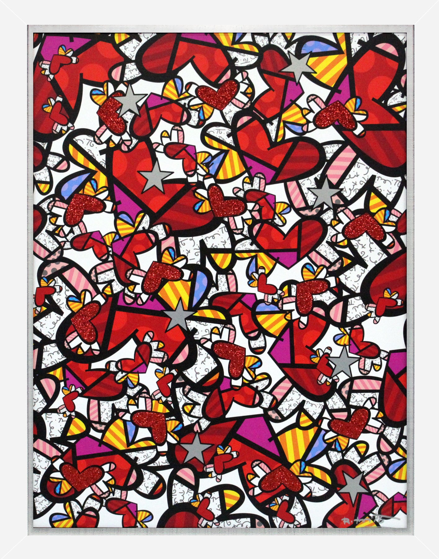 Romero Britto true love limited edition print  colorful pop art design