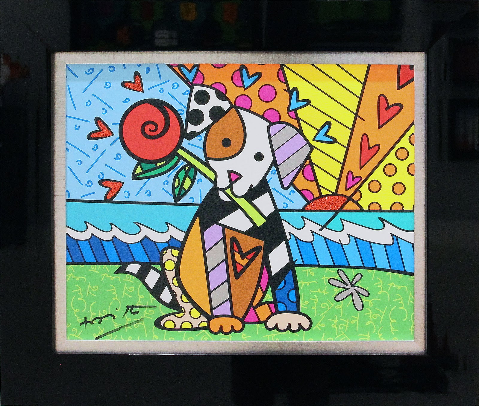 Romero Britto lovely limited edition print  contemporary pop art piece