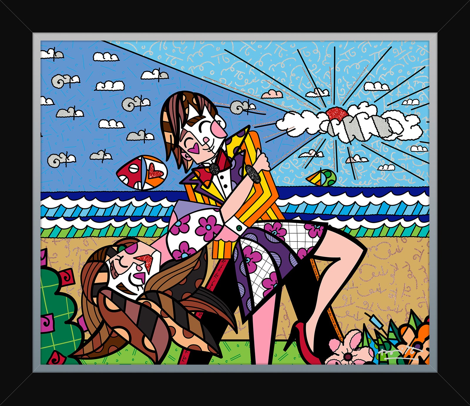 Romero Britto true love limited edition print  contemporary pop art piece