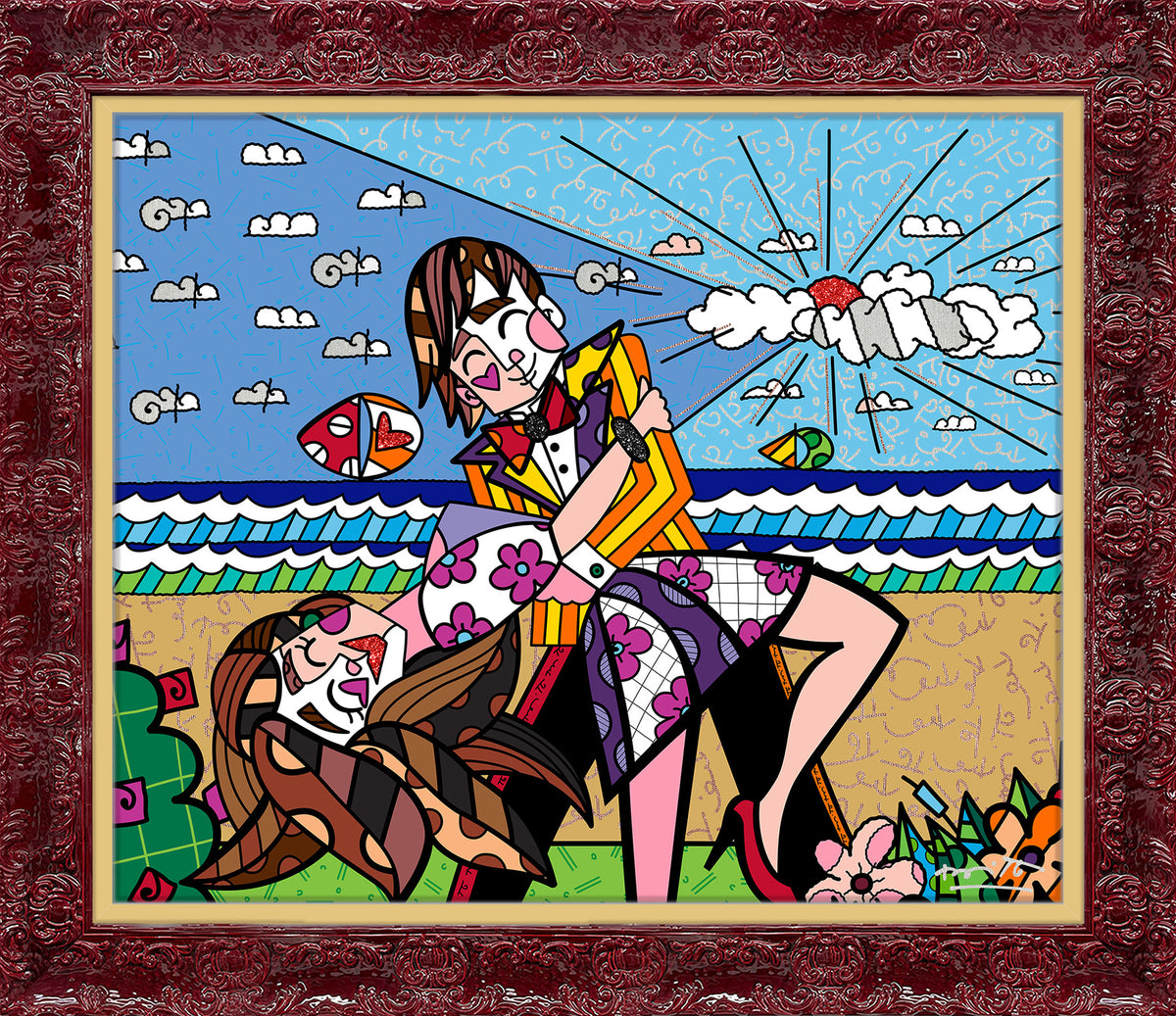 Romero Britto true love limited edition print  contemporary pop art piece