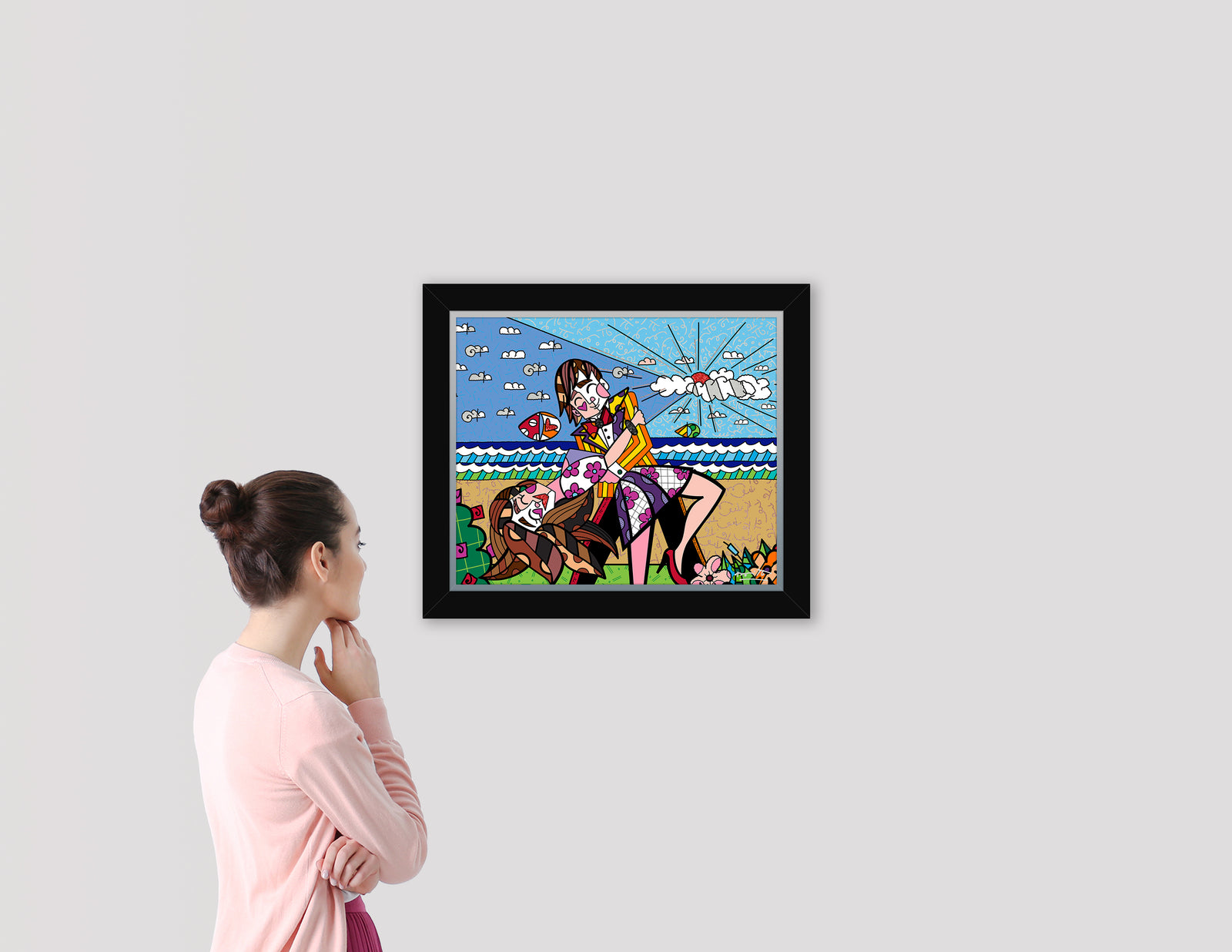 Romero Britto true love limited edition print  colorful pop art design