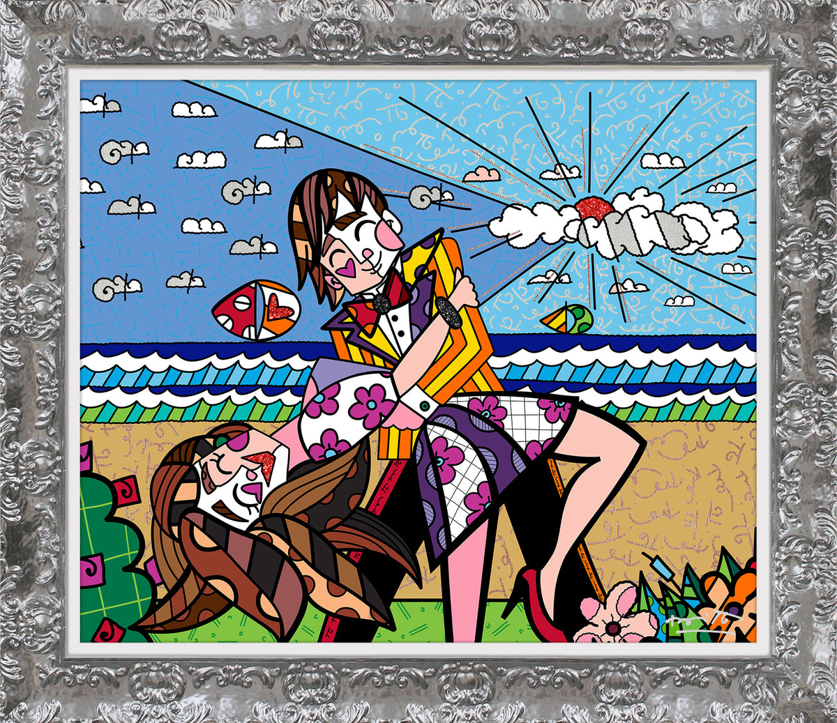Romero Britto true love limited edition print  colorful pop art design
