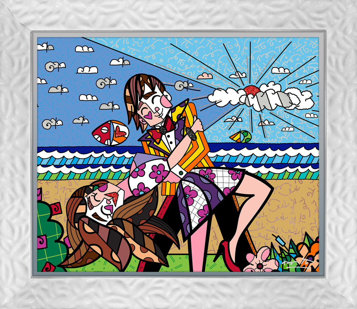 Romero Britto true love limited edition print  colorful pop art design