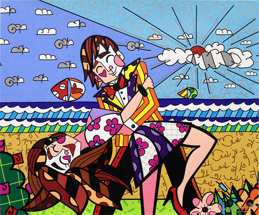 Romero Britto true love limited edition print  colorful pop art design