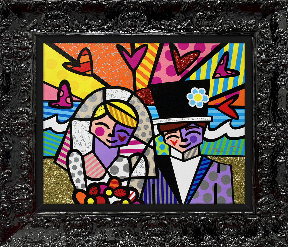 Romero Britto honeymoon at sea limited edition  colorful pop art design
