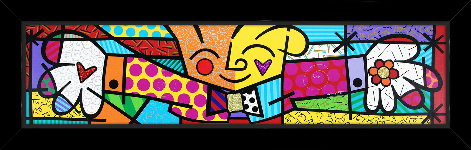 Romero Britto the hug limited edition print  contemporary pop art piece