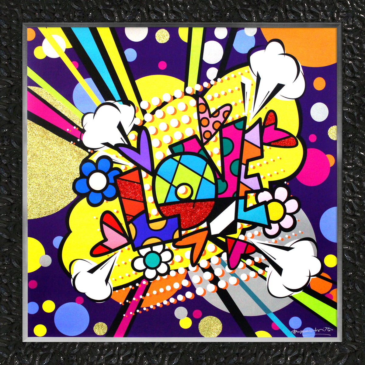 Romero Britto big bang everything limited edition  contemporary pop art piece