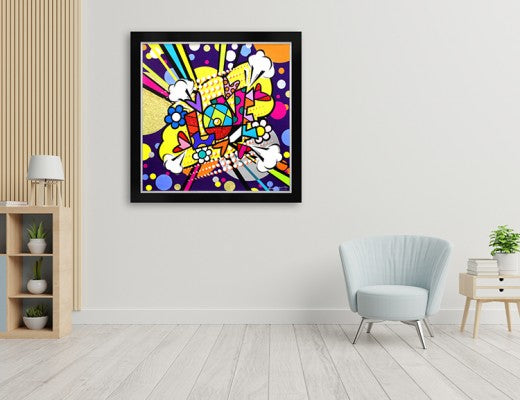 modern pop art big bang everything limited edition  vibrant home decor