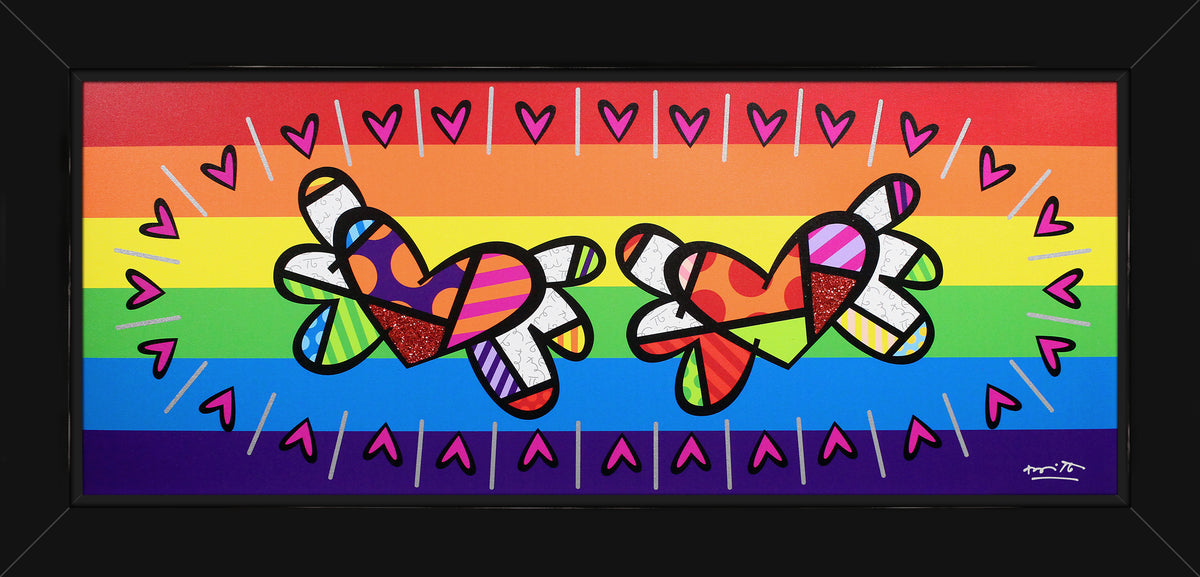 Romero Britto happy limited edition print  contemporary pop art piece