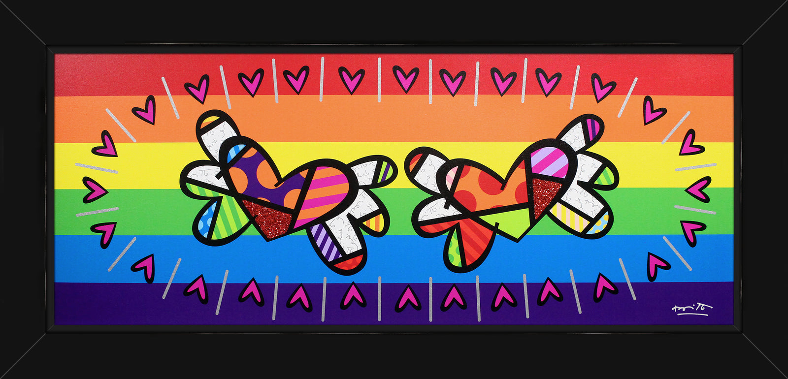 Romero Britto happy limited edition print  contemporary pop art piece